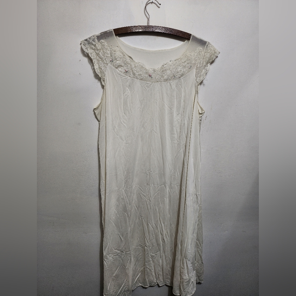 VINTAGE ROSES AND LACE SLIP BABYDOLLCORE DRESS - Picture 9 of 13